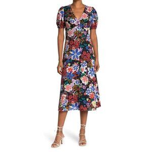 Donna Morgan Lainey Floral Open Back Midi Dress